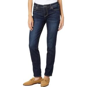 KUT from the Kloth Sz 8 Royal Dark Wash Catherine Boyfriend Jeans Mid Rise O15-9